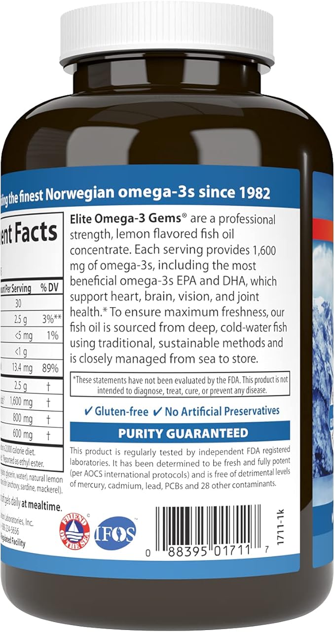 Carlson Labs Wild Caught Elite Omega-3, 1600mg, Omega 3s, Soft 90 Count