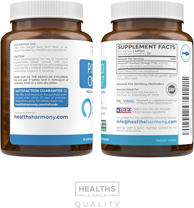 Purified Omega 7 Softgels (1 Month 7 & 30 Capsules
