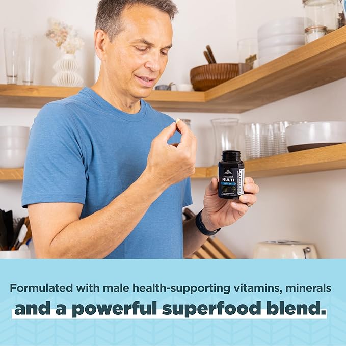 Multivitamin for Men by Ancient Nutrition, 40+ Once 90 ct, K2, Supports