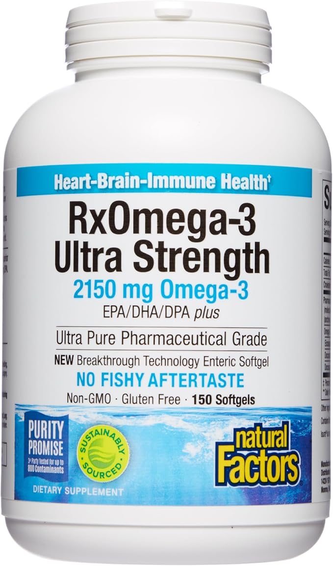 Natural Factors, Ultra Strength RxOmega-3 Fish 2,150 mg Omega-3 Per 150 Softgels