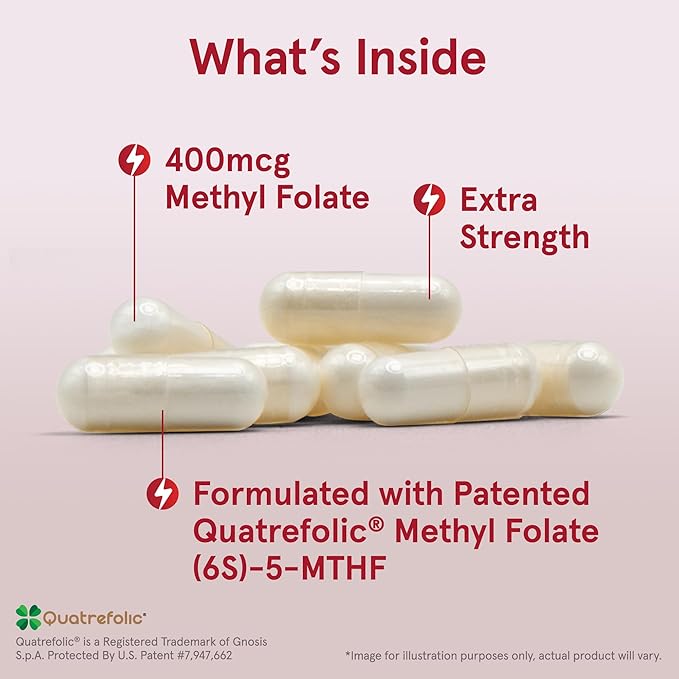 Jarrow Formulas Extra Strength Methyl Folate 400 mcg, 60 Veggie 60 Day
