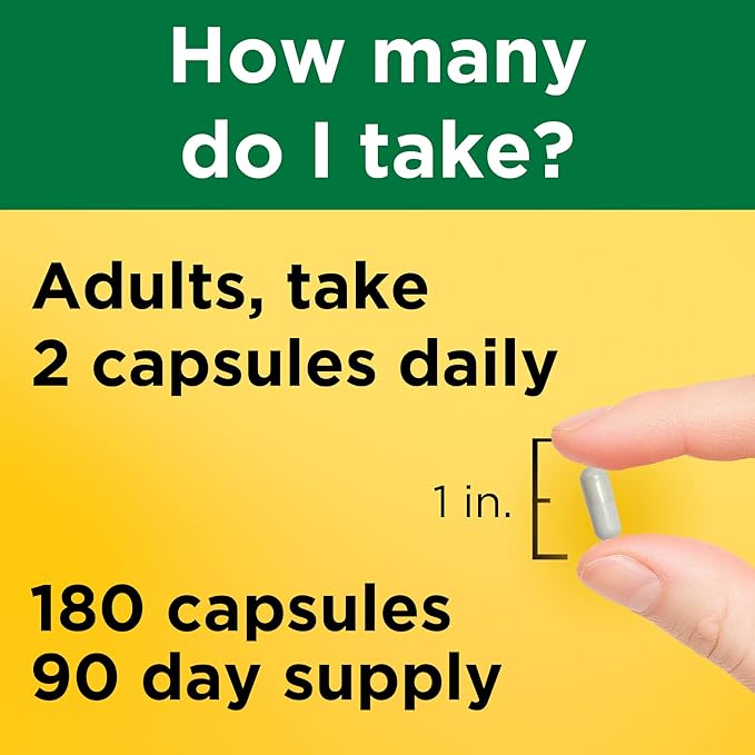 Nature Made Magnesium Glycinate 200 mg per serving, Magnesium Supplement for Muscle, Heart, Nerve and Bone Support, 180 Magnesium Bisglycinate Capsules, 90 Day Supply