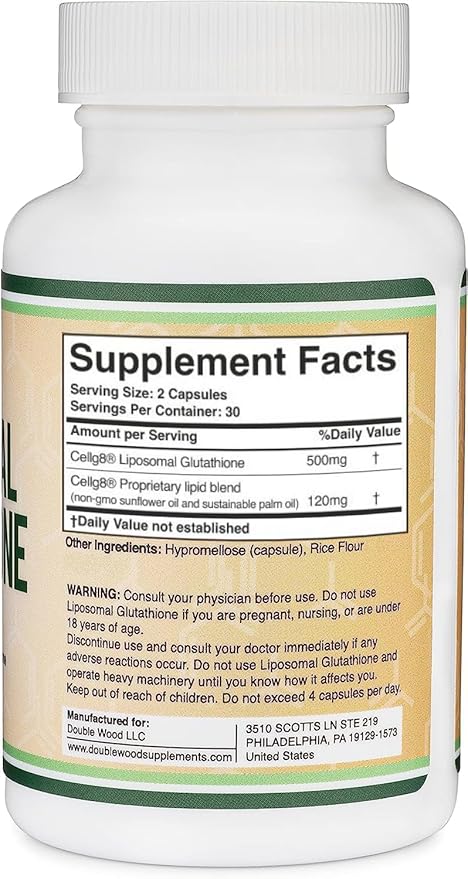 Liposomal Glutathione Supplement 500mg per Serving, 60 Capsules