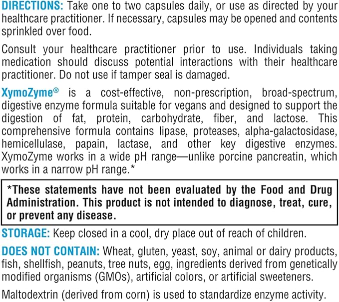 XYMOGEN XymoZyme - Vegan Digestive Enzymes (120 Capsules)