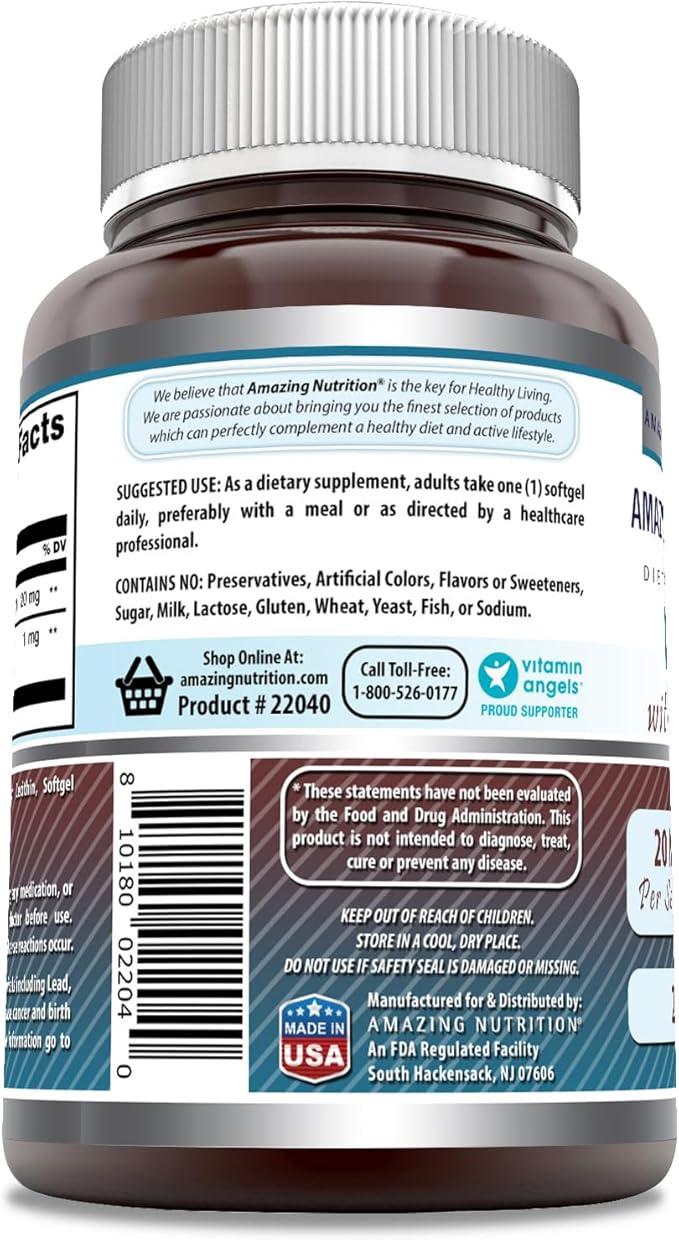 Amazing Formulas Lutein 20 mg 800 mcg (240 Count)