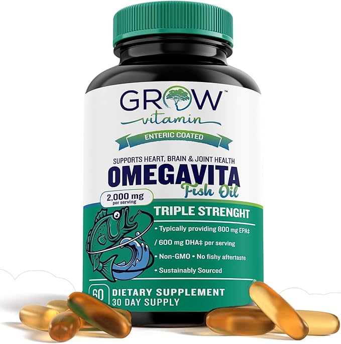 grow vitamin OmegaVita Fish Oil : 800 mg 600 mg 3 Supplement 2000 mg 30 Day