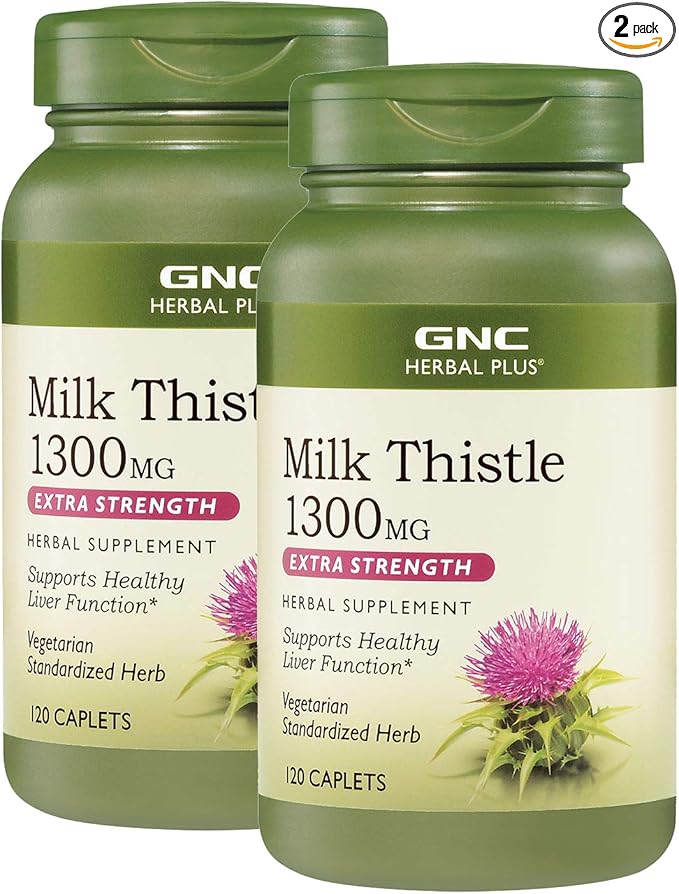 GNC Herbal Plus Milk Thistle 1300mg, 120 Caplets
