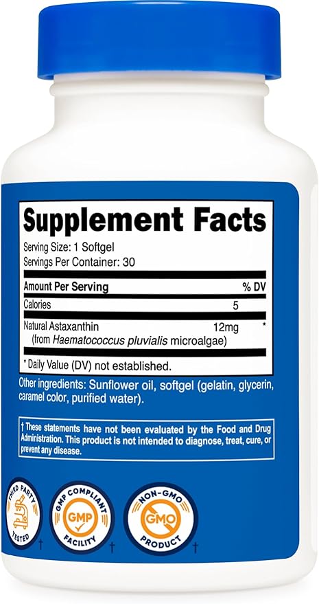 Nutricost Astaxanthin 12mg, 30 Softgels