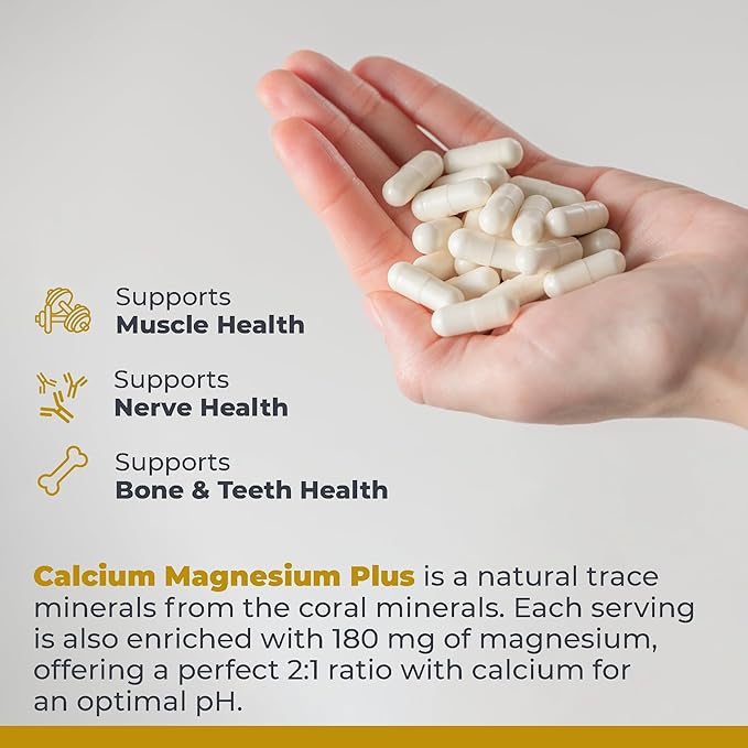 Premier Research Labs Calcium Magnesium Plus - Calcium Magnesium Supplement, Calcium Supplement for Bone Health, with Mushroom Complex - Reishi & Lions Mane - 90 Vegetarian Capsules