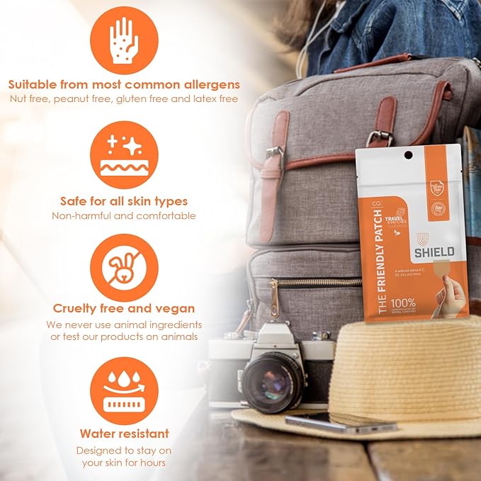 The Friendly Patch Shield Patch - D3, C & Zinc Patches - Wellness Patches Travel 8 Pack WERCSmart Certified to Ensure Formulation Ingredients and Consumer Safety Compliance