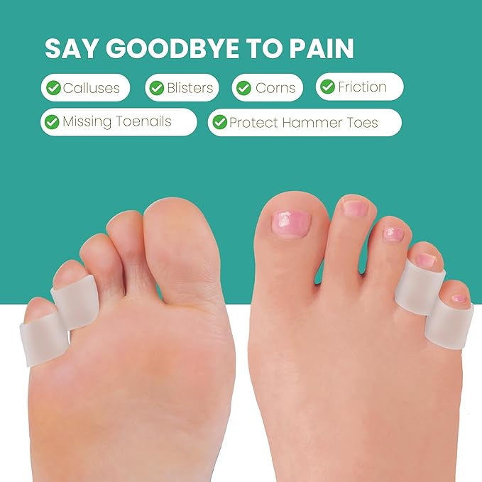 Welnove Pinky Toe Sleeves Protectors 12-Pack Aloe