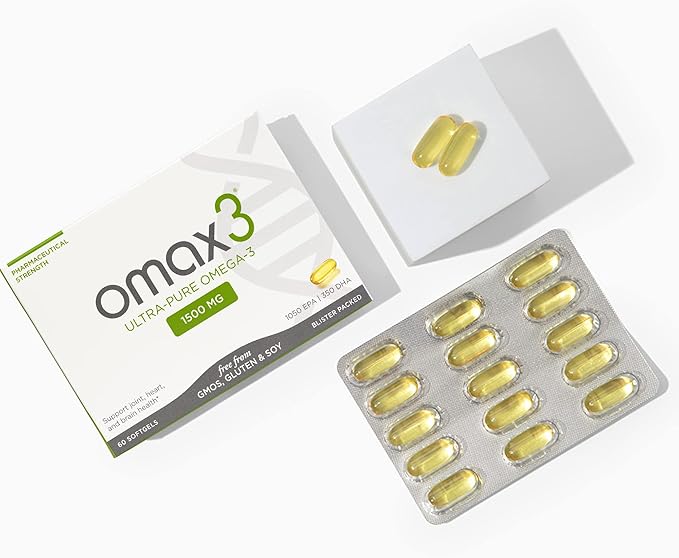 Omax3 Natural Omega 3 Fish Oil 1500 MG Omega3 Fatty 30-Day Supply (1 Box)