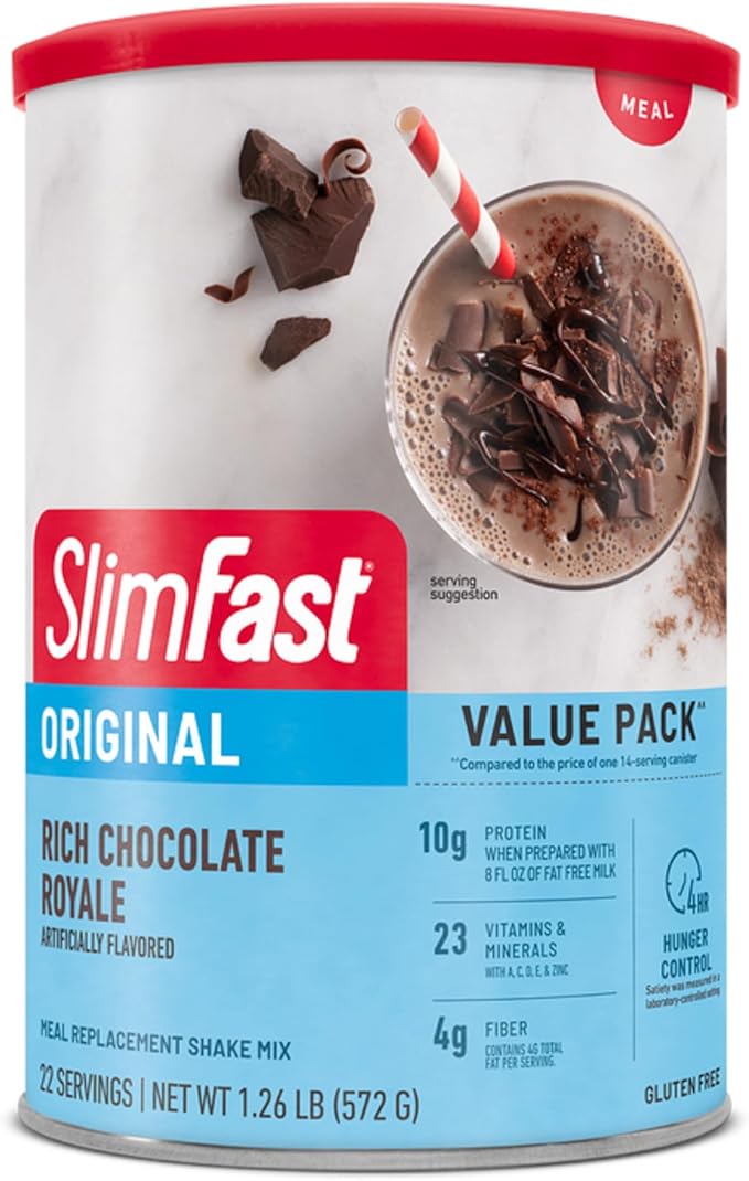 SlimFast Meal Replacement Powder, Original Rich 10g of 22 Servings
