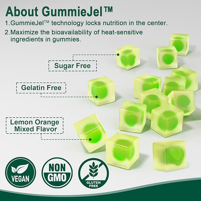 Vegan Omega 3 Gummies, Sugar Free 3 Fish 3-6-9 Fatty Omega-3 Gummies 60 Counts