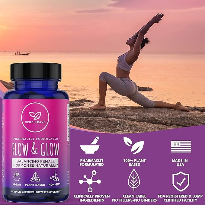 Flow and Glow Natural Hormone Balance 60 Vegan (2 Pack)