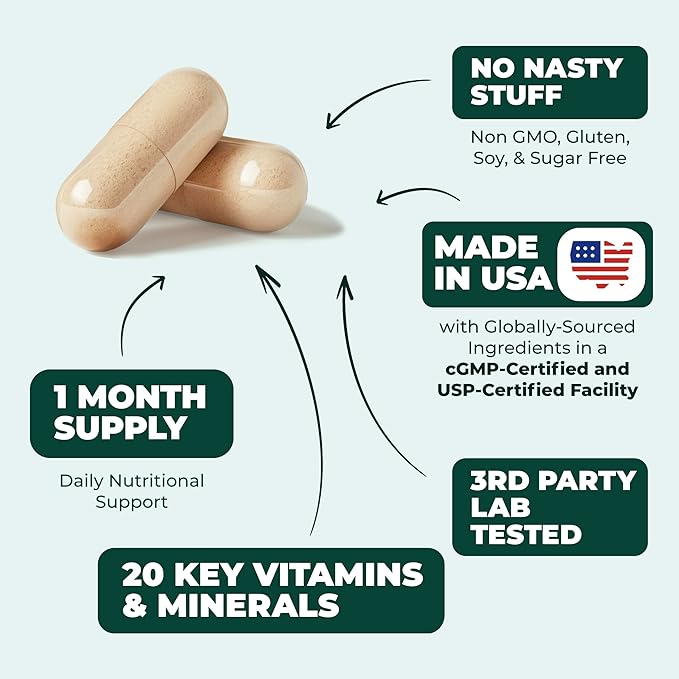 Multivitamin for Men B12, Zinc,