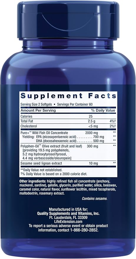 Super Omega-3 EPA/DHA Fish Oil, Sesame 120 Softgels