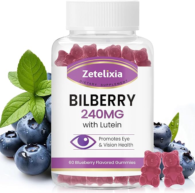 Sugar Free Bilberry Extract Supplement 240mg,Eye Supplements Filtering,60 Count