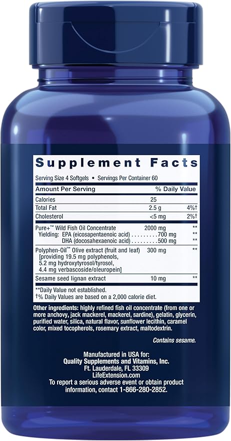 Life Extension Super Omega-3 EPA/DHA Fish 240 Softgels