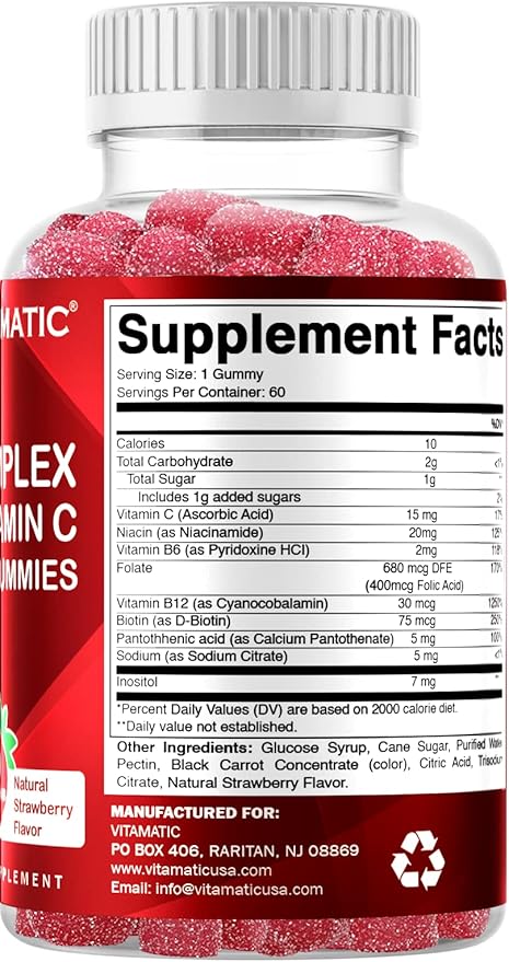 Vitamatic Vitamin B Complex Gummies 60 Gummies (1 Bottle)