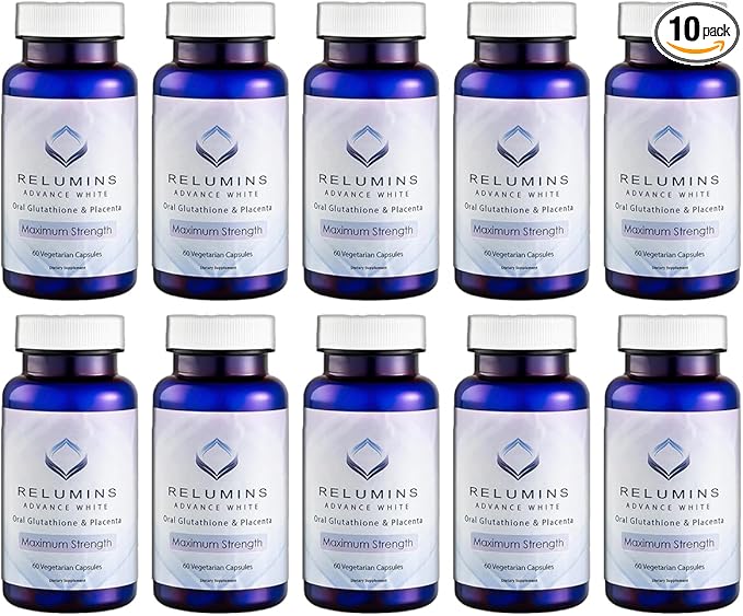 Relumins Advanced White Oral Glutathione Brightening 60 Capsules 10 Bottles