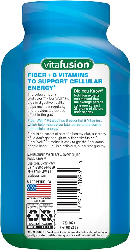 Vitafusion Fiber Well Fit Gummies Supplement, 90 Count
