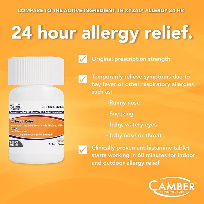 Camber Consumer Care Levocetirizine Dihydrochloride 5mg (80 Count)