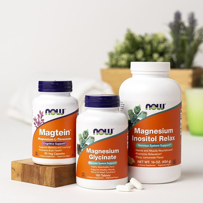 NOW Supplements, Magnesium Glycinate 100 mg, 180 Tablets