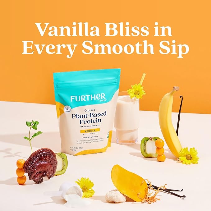 Further Food Organic Vegan Protein Powder Vanilla 20g of 19.05 Oz