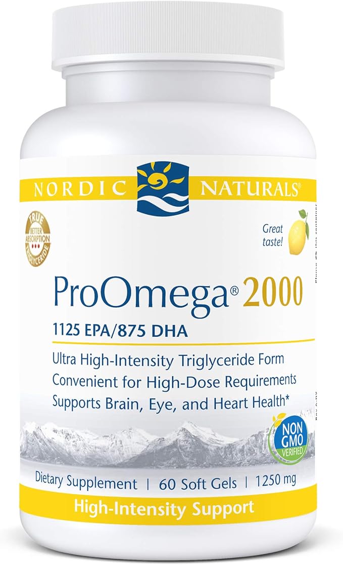 Nordic Naturals ProOmega 2000, Lemon Flavor 2150 mg Omega-3 - 60 Soft 30 Servings