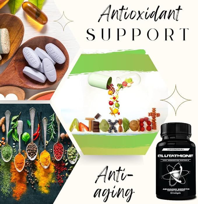 Liposomal Glutathione Supplement Antioxidant Supplement w/Gluta-IV™, 60Total Liposomal