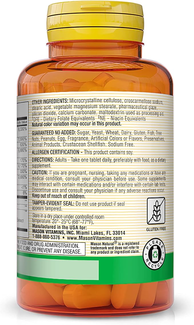 MASON NATURAL Ultra B-100 Complex 100 Tablets