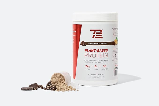 TB12 Plant Based Protein Powder by 24g of (30 Servings/2.25lbs) Servings/2.25lbs)
