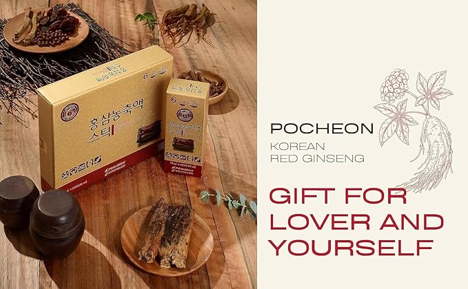 POCHEON KOREAN RED GINSENG Extract Stick, 30% Ginseng 30 Sticks (10ml x 30), Natural