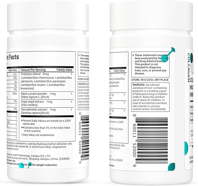 Collagen Peptides for Women, Beauty Vitamin D3, Probiotics 120 Tablets