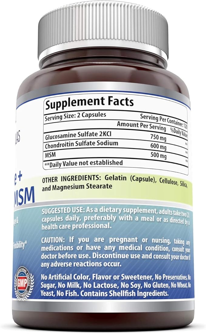 Amazing Formulas Glucosamine Chondroitin MSM 1850 (240 Count 2 Pack)