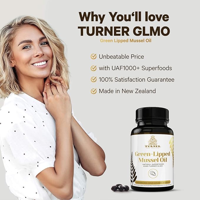 TURNER Omega-3 New Zealand Green Lipped 53x Higher UAF1000+ Super 1 Bottle, 60 Softgels