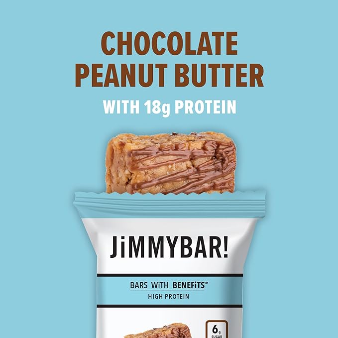 JiMMY! Protein Bar, Chocolate Peanut Butter, 12 Count 18g of