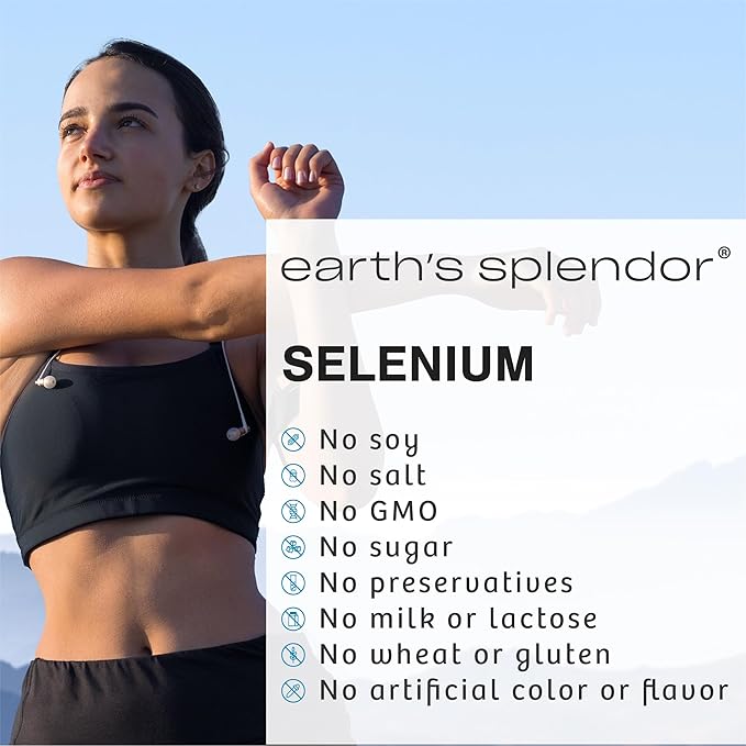 Earth's Splendor Selenium 200 mcg Dietary (100 Tablets, 3+ Month