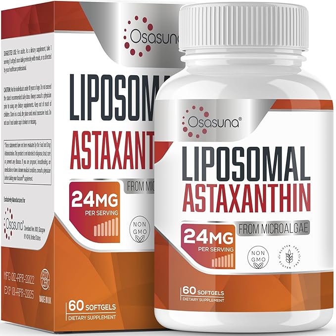 Liposomal Astaxanthin Supplement 24 MG, Maximum 60 Softgels(2 Softgels(2 Months