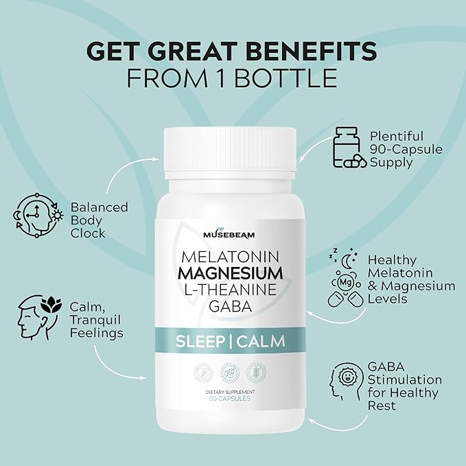 Magnesium Glycinate 275mg Melatonin 5mg L-Theanine 200mg GABA 100mg Capsules