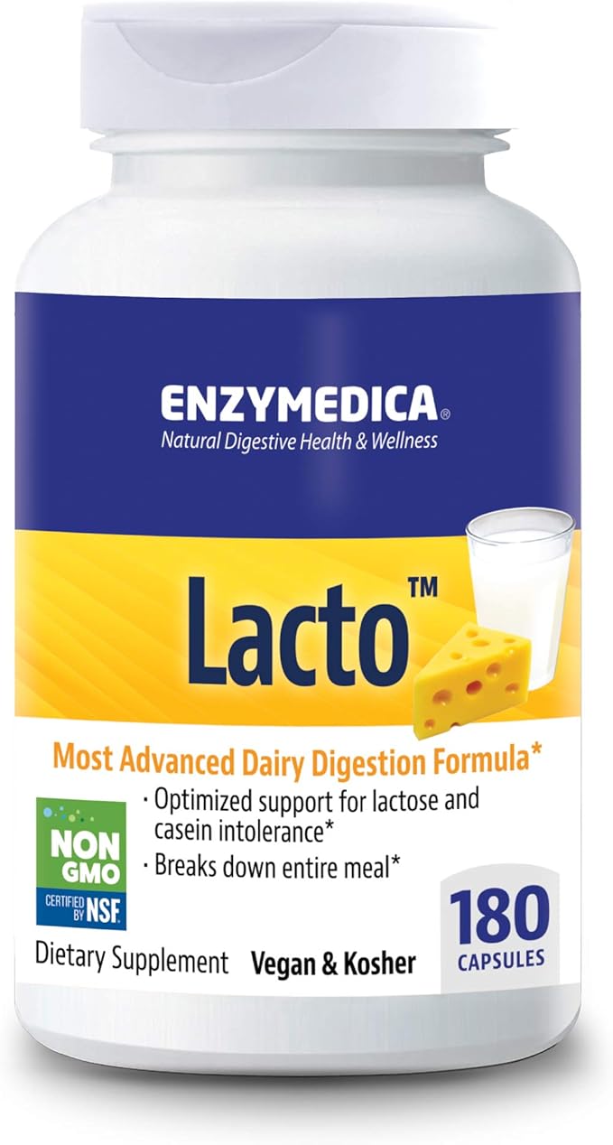 Enzymedica Lacto, Digestive Enzymes for Complete 180 Count