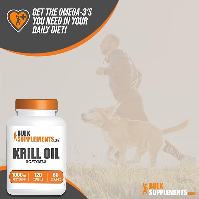 BulkSupplements.com Krill Oil 1000mg Softgels 3, 2 2 Krill (1000mg), 120 120 Softgels