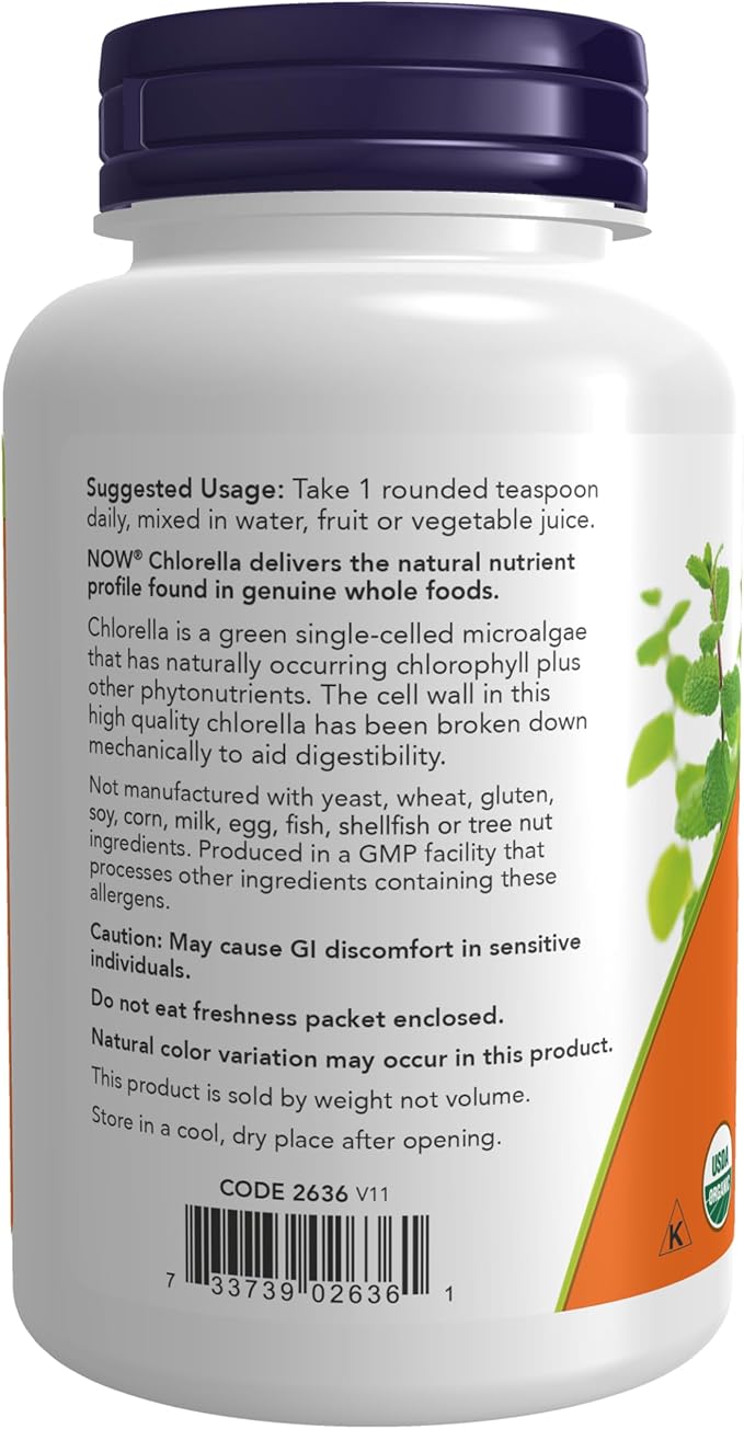NOW Supplements, Organic Chlorella Powder 4-Ounce