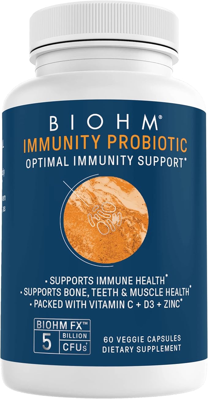 BIOHM Probiotic & Prebiotic Duo: Fiber D3, Zinc 60 Caps