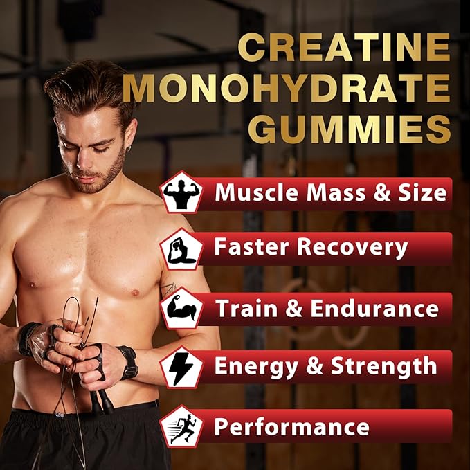 Creatine Monohydrate Gummies Complex 5000mg B12 for 5 Pack)