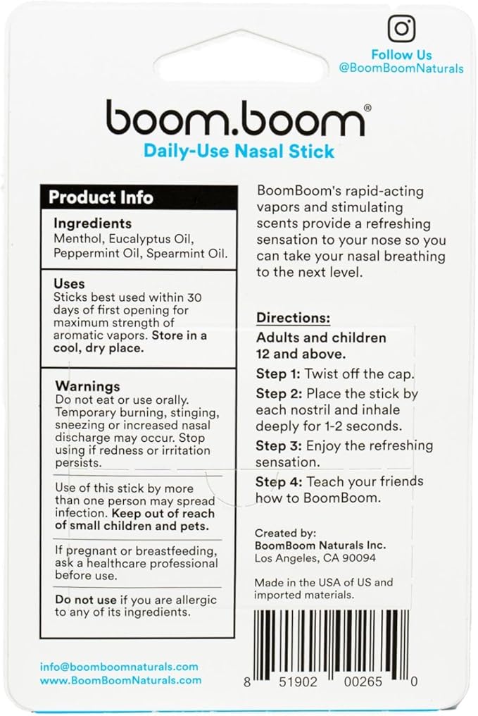 BoomBoom Nasal Stick (3 Pack)