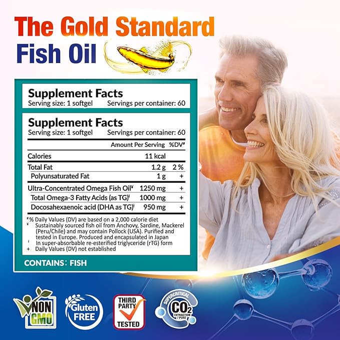 LABO Nutrition OmaxPure DHA76 Omega 3 76% 950mg 950mg DHA, 60 Count, CO2 Extracted
