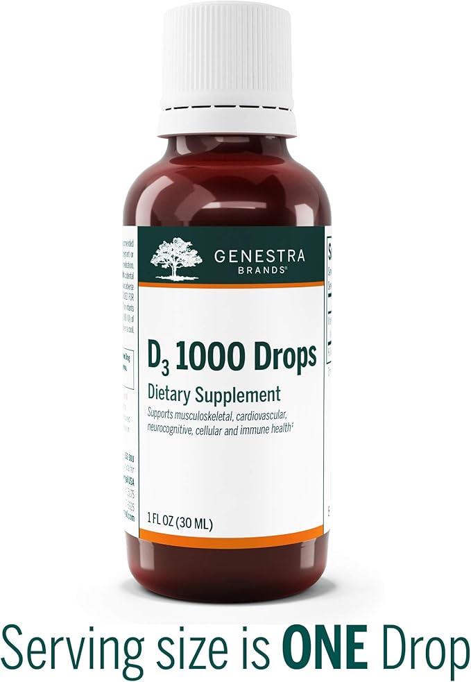 Genestra Brands D3 1000 Drops | Liquid Vitamin D Supplement | 1 fl. oz.