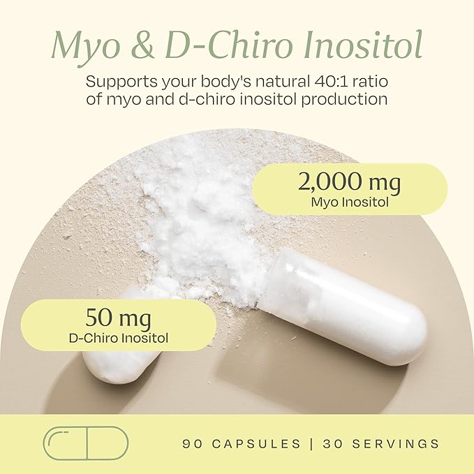 BOND Inositol Capsules: Myo-Inositol & D-Chiro Inositol Ovarian Support Vitamins, Menstrual Cycle Support, Hormone Balance for Women, Ideal 40:1 Ratio, Inositol Supplement for Women, 90 Vegan Capsules